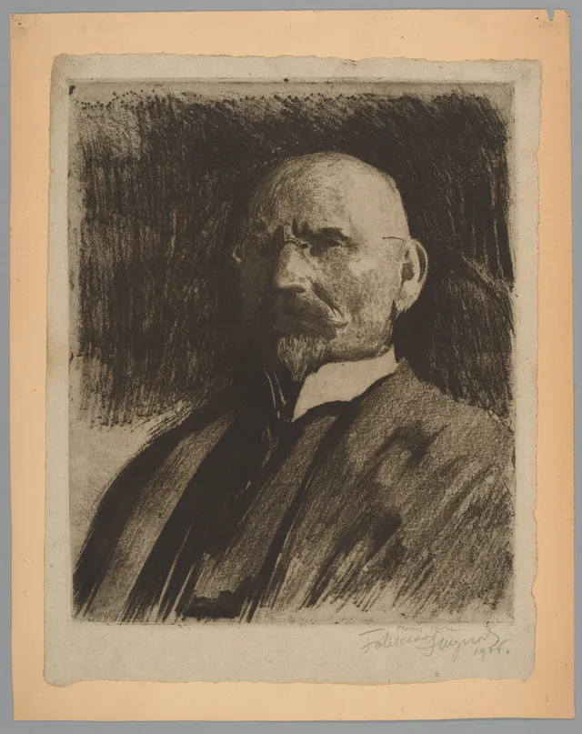 Autorretrato em busto alongado, de três quartos para a esquerda