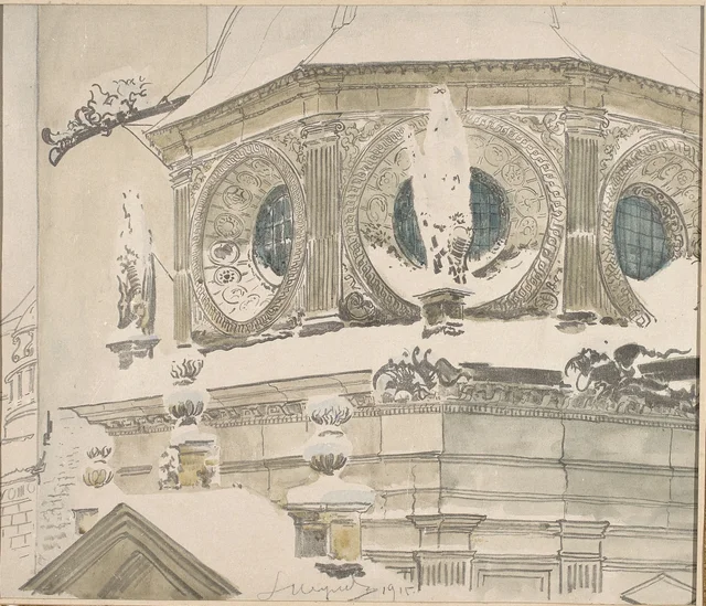 El tambor de la cúpula de la capilla de Segismundo, Leon Wyczółkowski