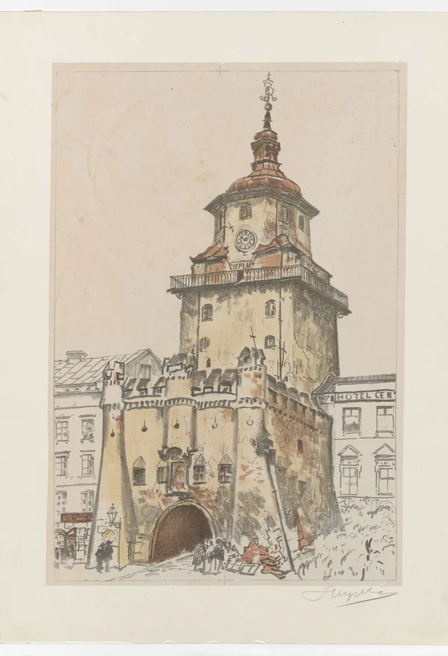 A porta de Cracóvia em Lublin, no verão
