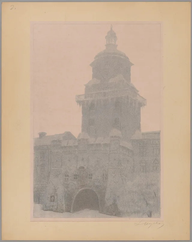 A porta de Cracóvia no inverno