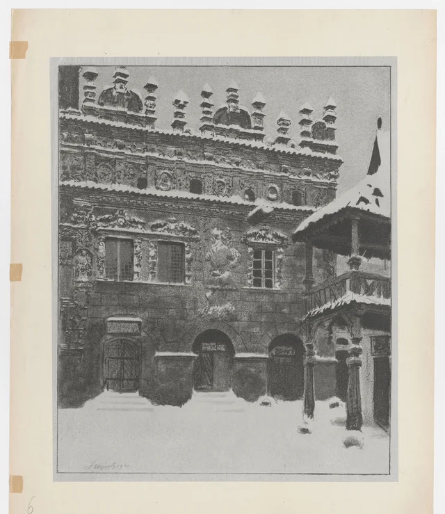 A casa dos Przybyła em Kazimierz sobre o Vístula no inverno
