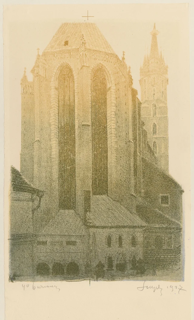 A igreja de Santa Maria do lado da abside, ao amanhecer, Leon Wyczółkowski