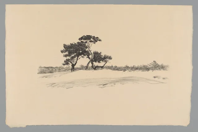 Paisagem com três árvores