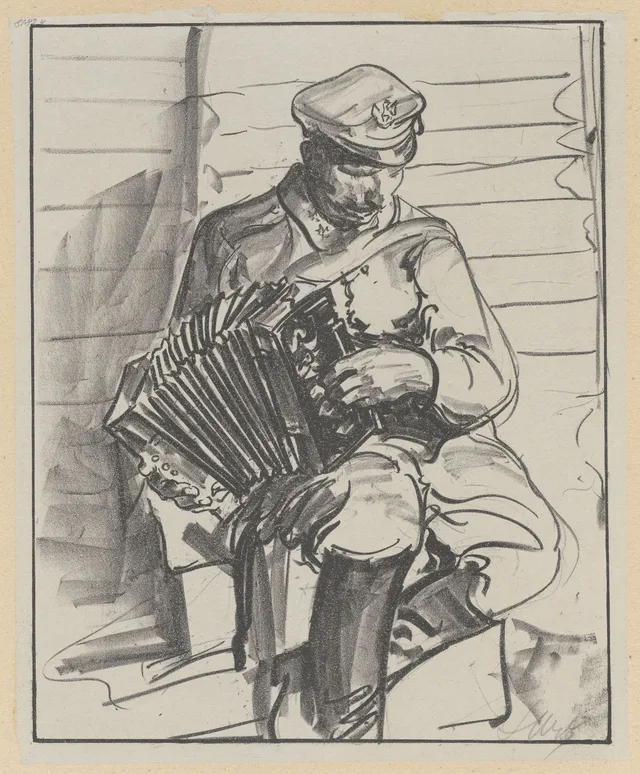 Legionário tocando acordeão