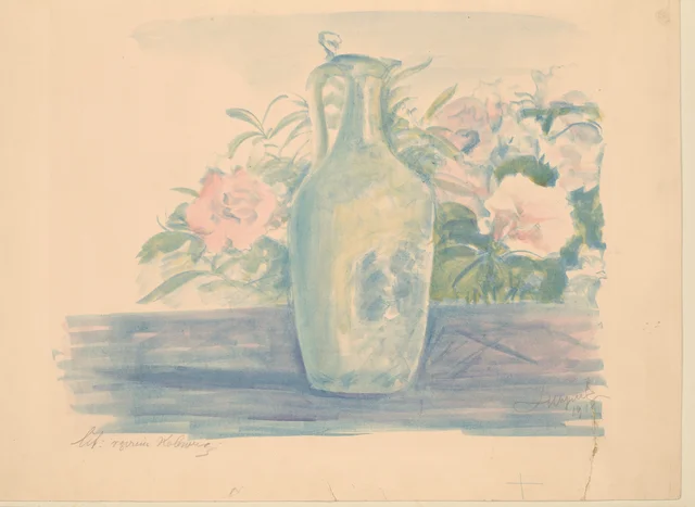 Still life with a jug and flowers, Leon Wyczółkowski