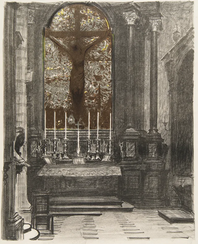 O altar com o crucifixo da rainha Edviges