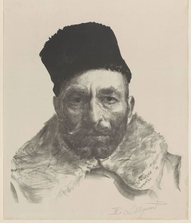 Retrato de Feliks Jasieński de gorro de pele de cordeiro