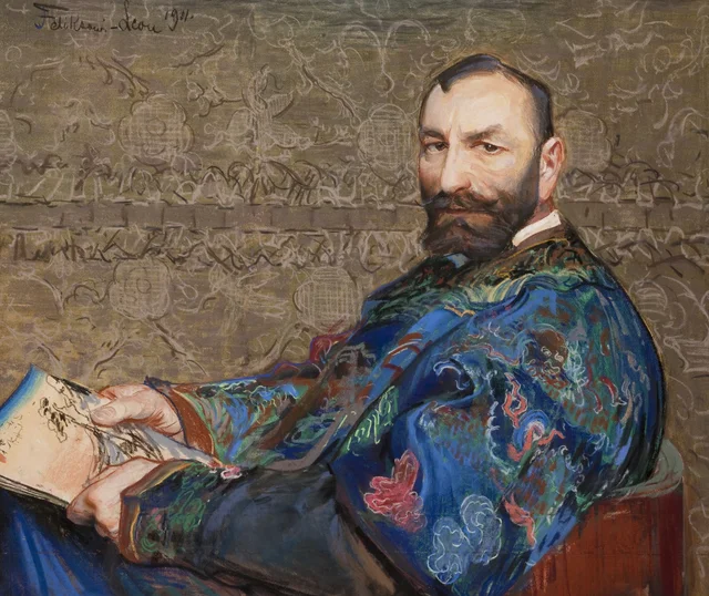 Retrato de Feliks Jasieński con caftán azul