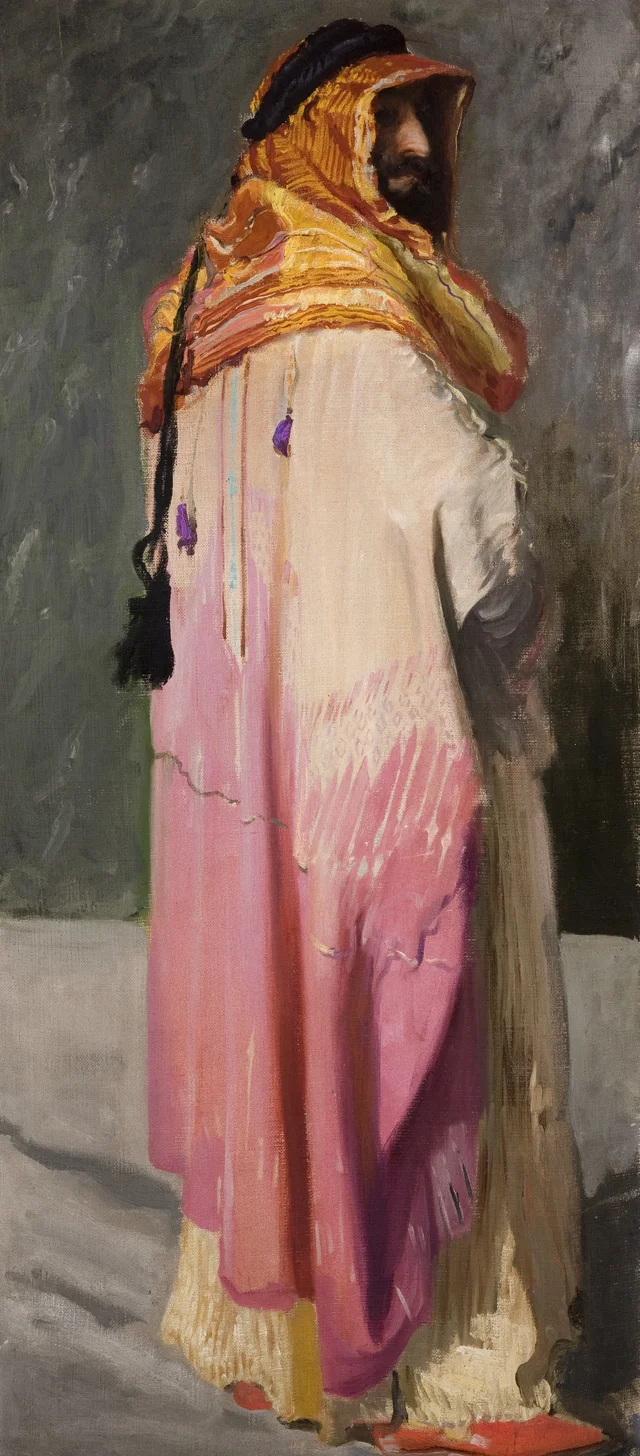 Retrato de Feliks Jasieński con traje de beduino, Leon Wyczółkowski