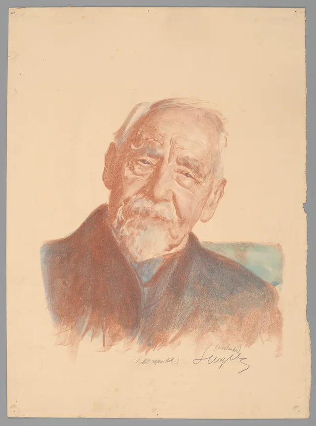 Retrato do engenheiro Ferdynand Wszetecka, prova colorida (no verso, fragmento do túmulo de Sigismundo Augusto)