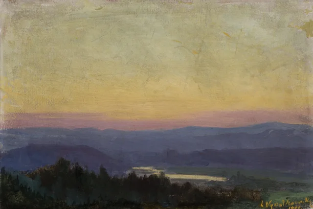 El Vístula cerca de Tyniec tras la puesta de sol