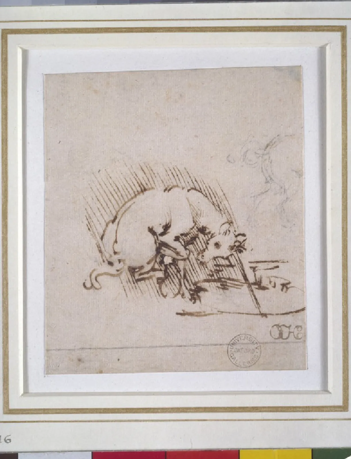 Une licorne trempant sa corne dans un bassin d'eau, Léonard de Vinci