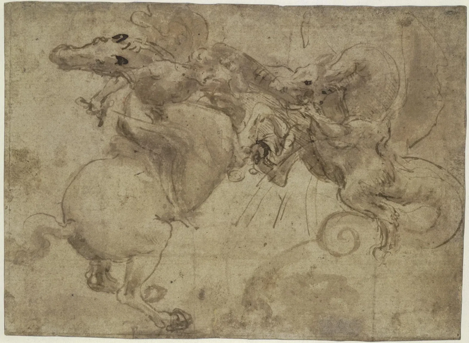 Battle Between a Rider and a Dragon, Leonardo da Vinci