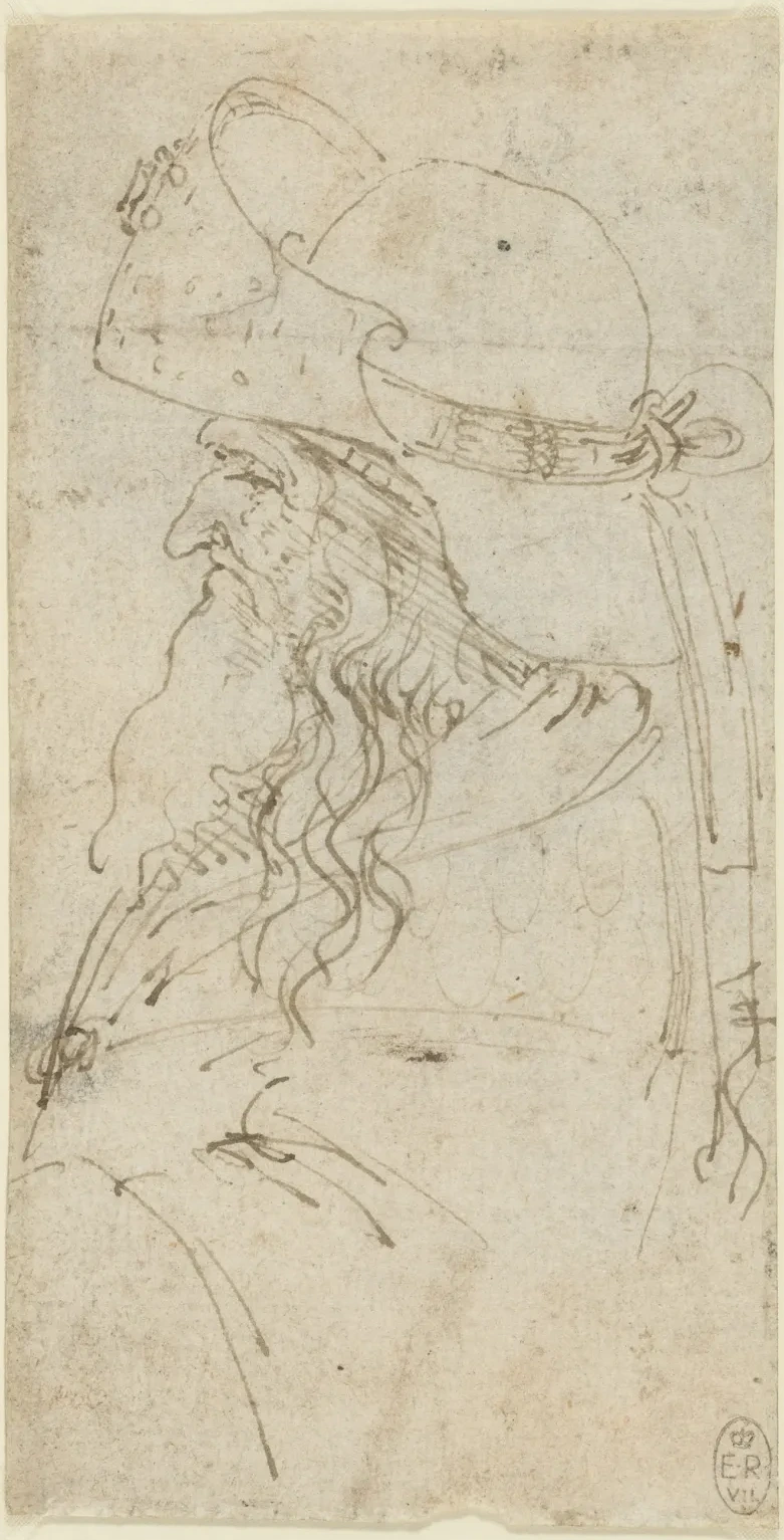 Bearded Old Man in Profile, Leonardo da Vinci