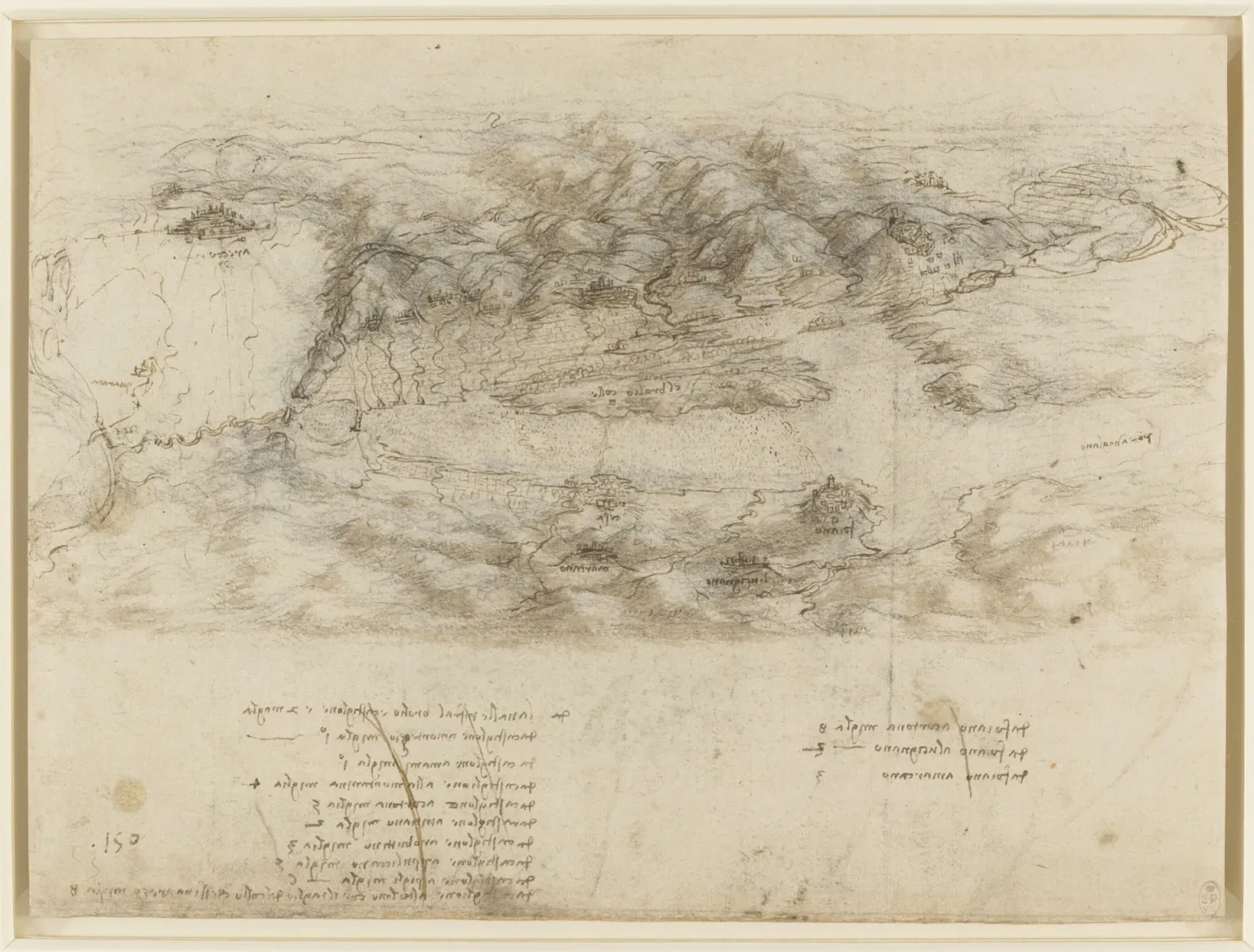 Bird's-eye View of the Region around Arezzo, Leonardo da Vinci