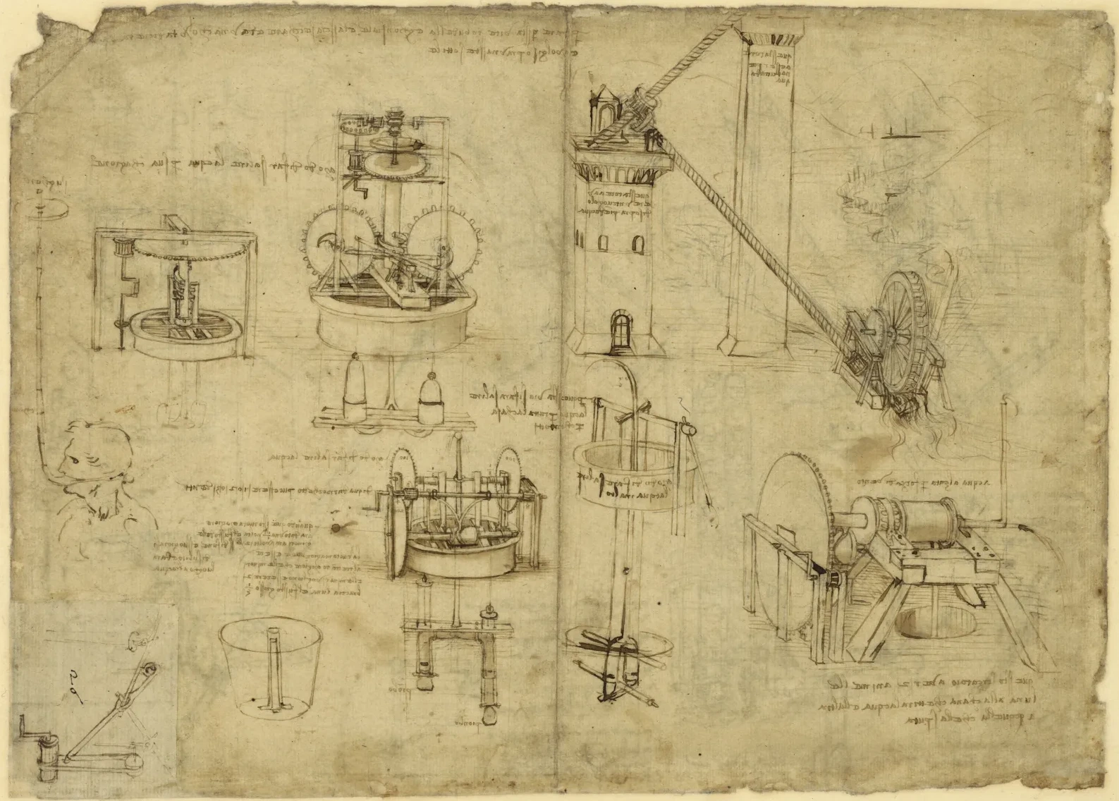 Codex Atlanticus (F1069), Léonard de Vinci