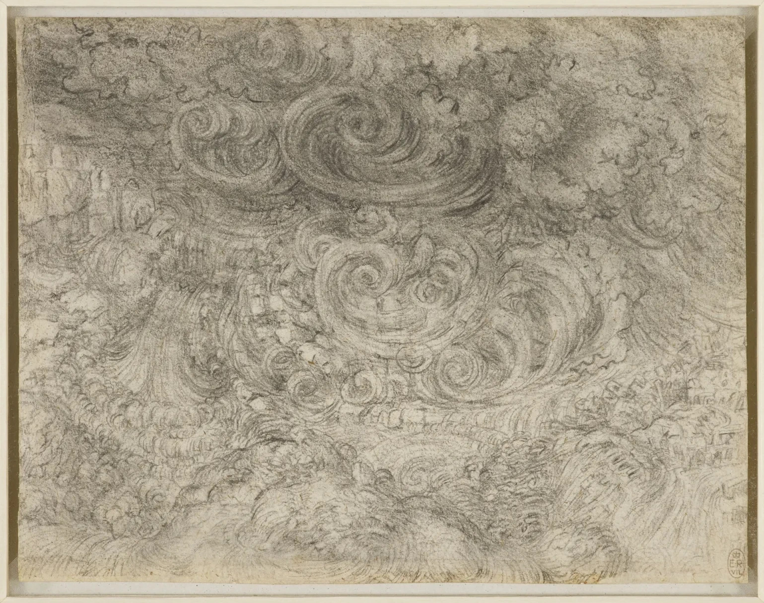Déluge descendant une vallée, Léonard de Vinci