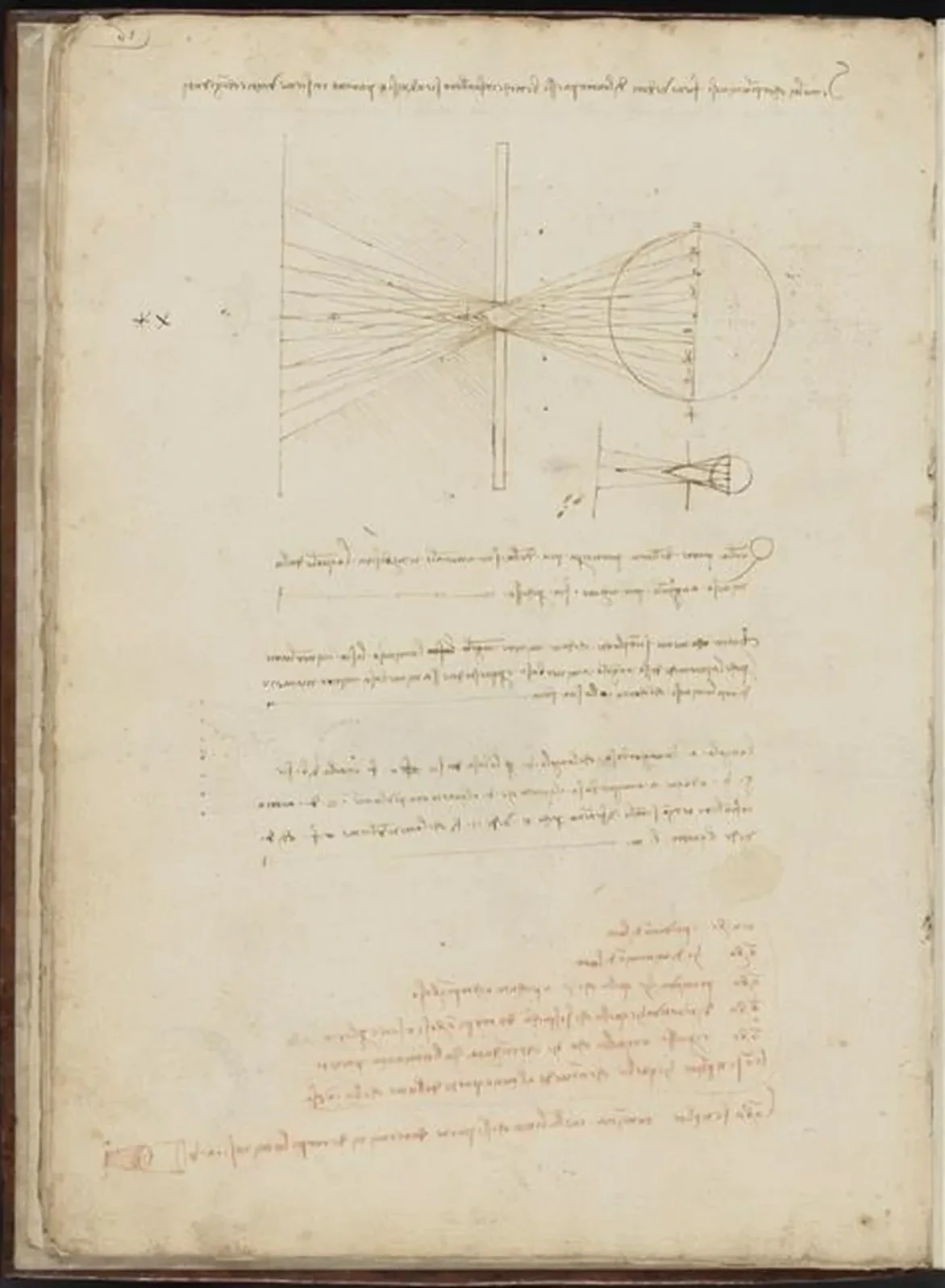 Dependence of the Depth of a Shadow on the Angle of Incidence of the Beam of Light, Leonardo da Vinci