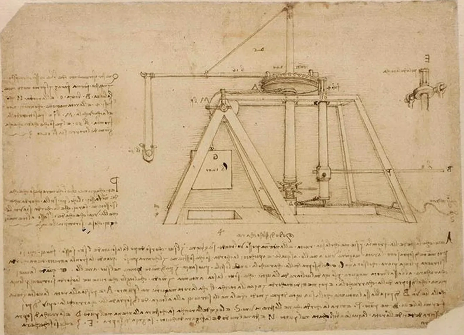 Design for a Catapult, Leonardo da Vinci
