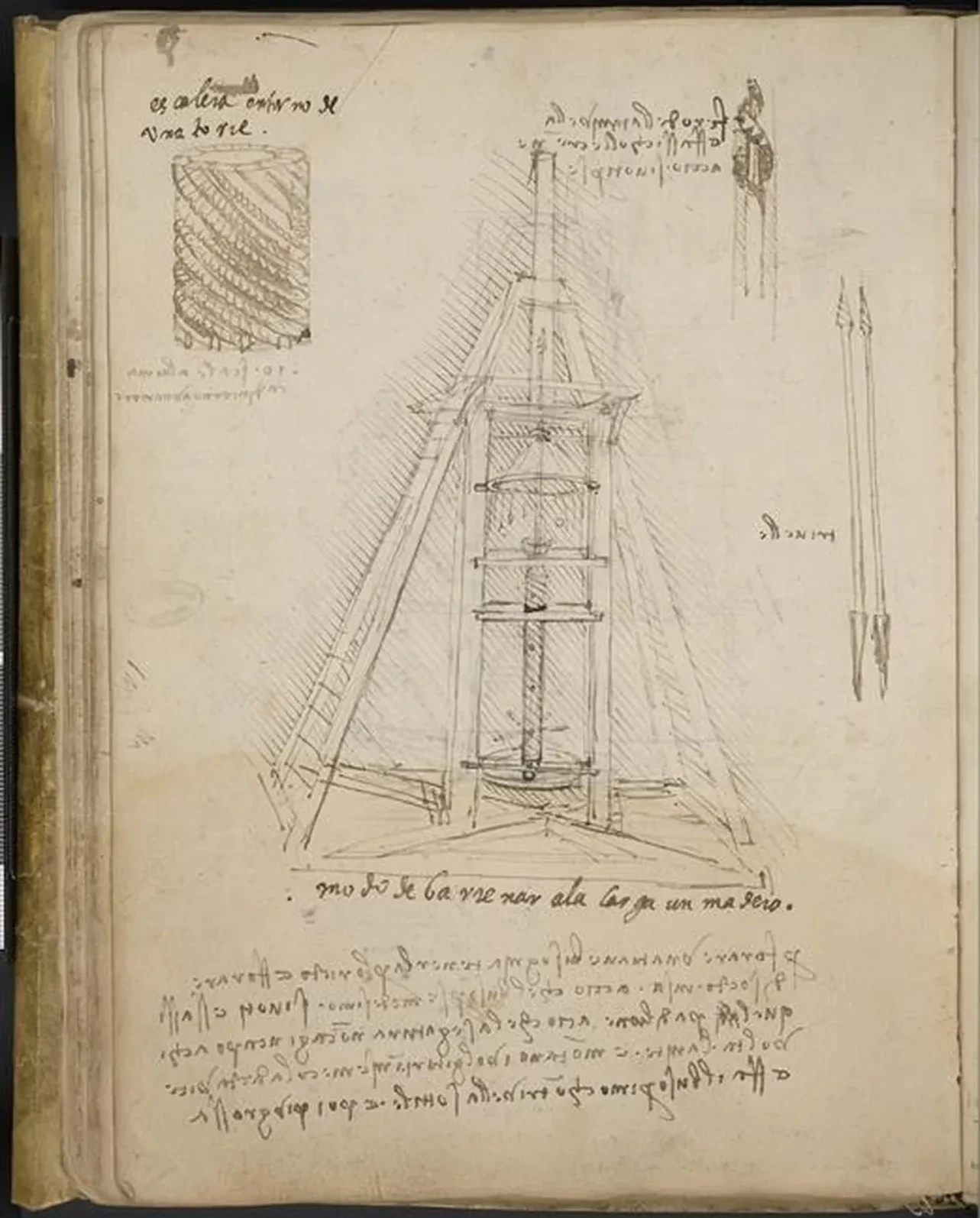 Projet de perceuse, Léonard de Vinci