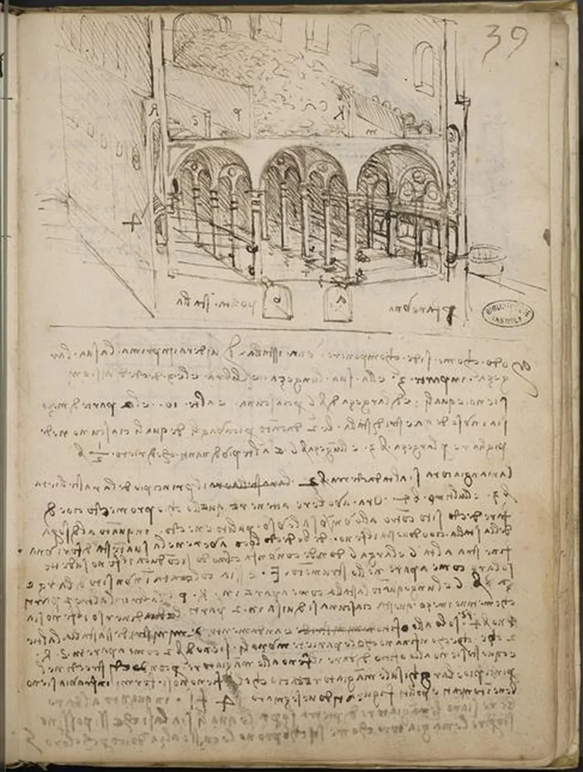 Projet d'écurie, Léonard de Vinci