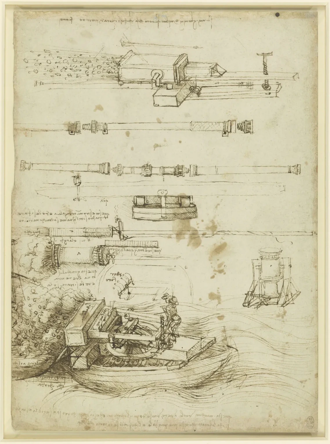 Projets de divers types de canons, Léonard de Vinci