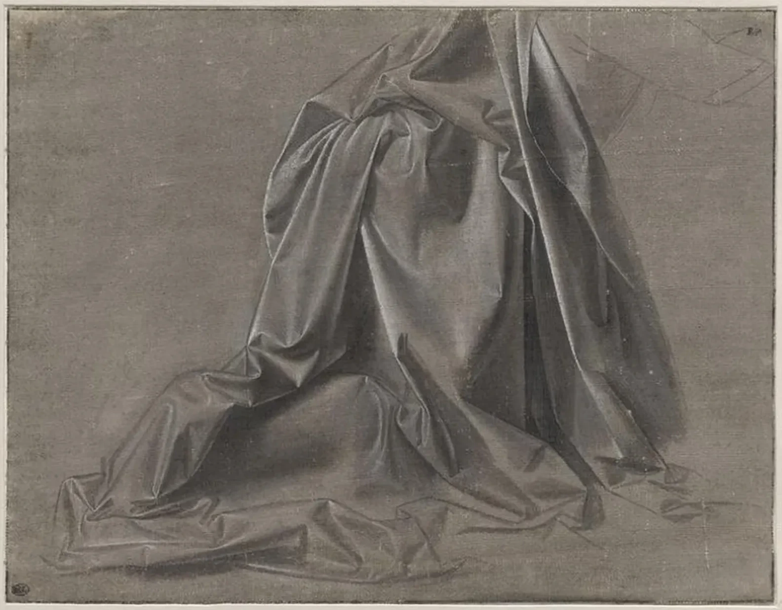 Draperie pour une figure agenouillée, Leonardo da Vinci