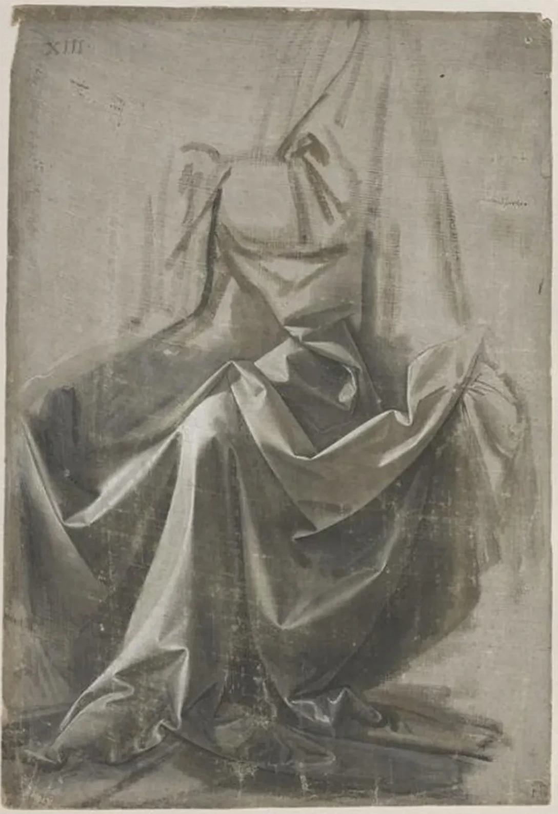 Draperie pour une figure assise, Leonardo da Vinci