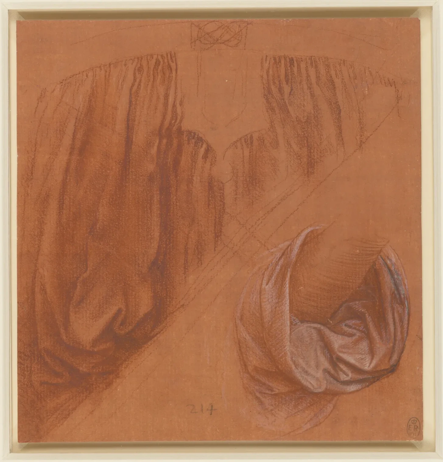 Études de draperie avec une boucle de ceinture, Léonard de Vinci