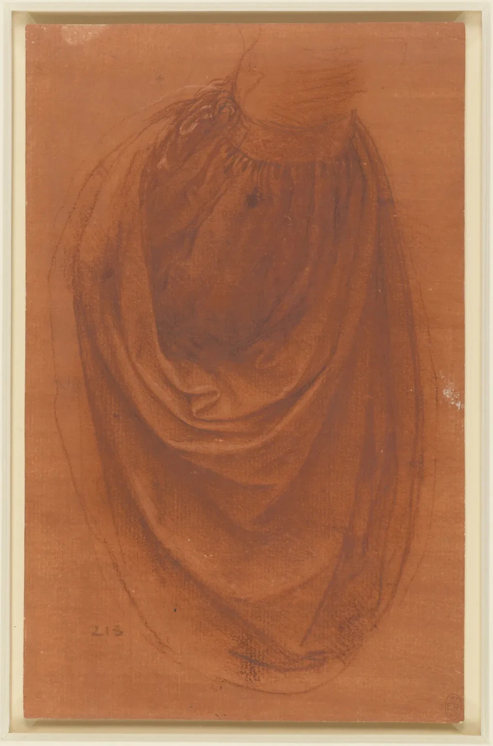 Étude de draperie pour un bras gauche, Léonard de Vinci