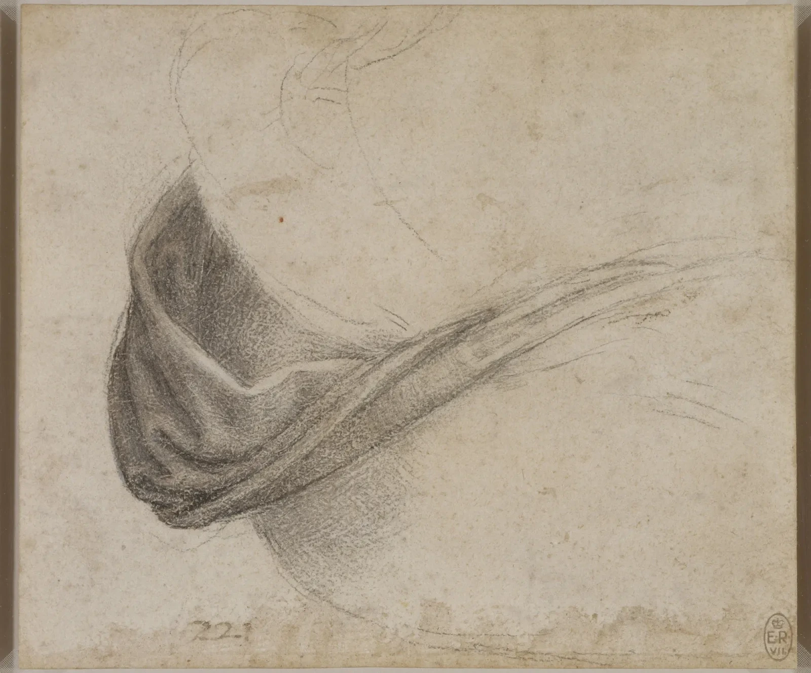 Étude de draperie pour la Vierge, Léonard de Vinci