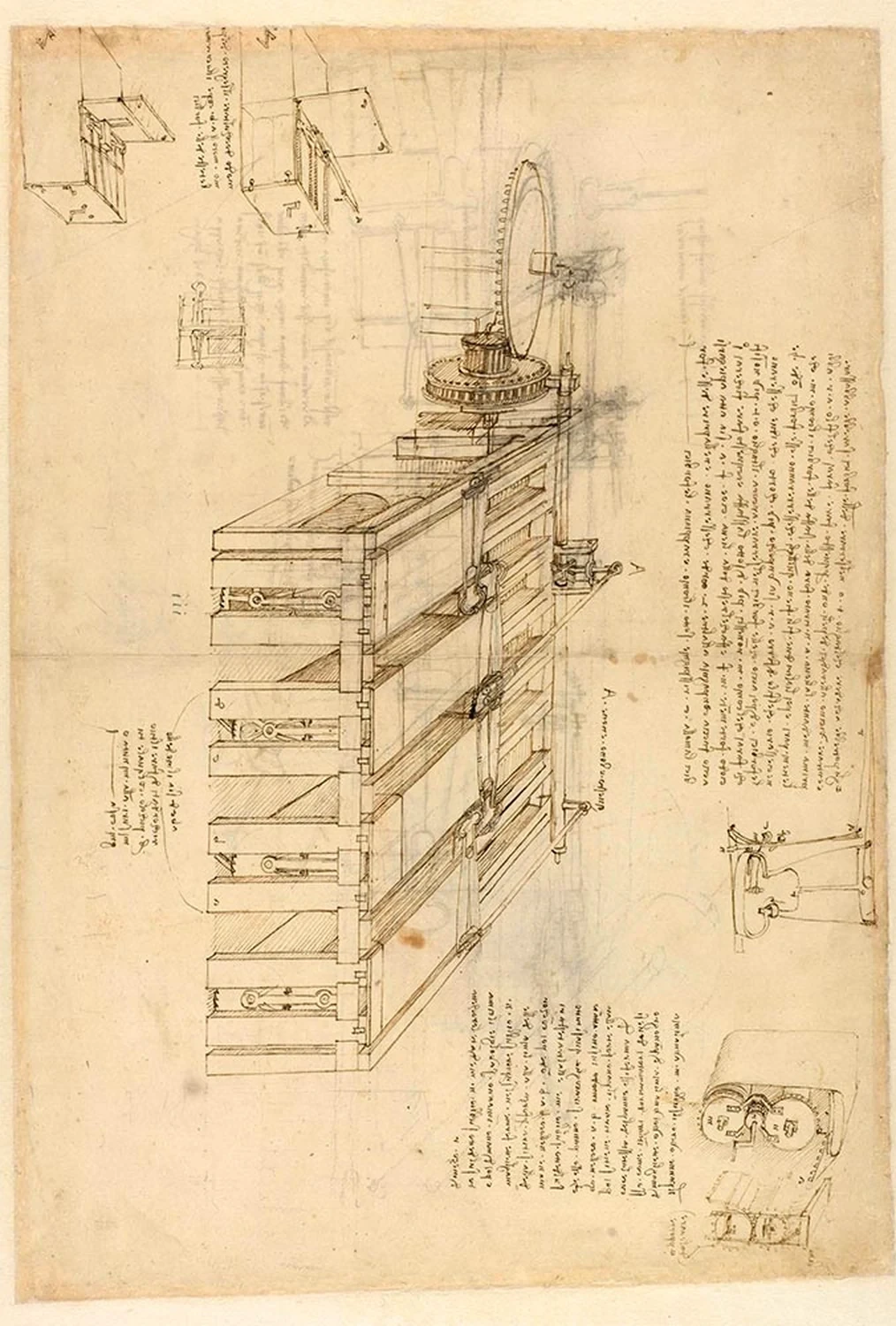 Drawing of a Clothcutting Machine, Leonardo da Vinci