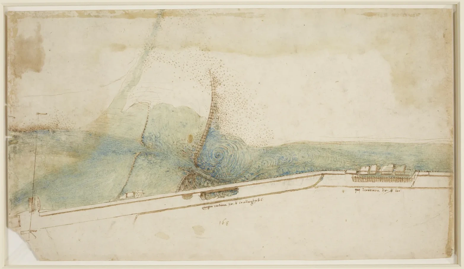 Embankment and Breakwaters to Divert the Arno, a few Kilometres East of Florence, Leonardo da Vinci