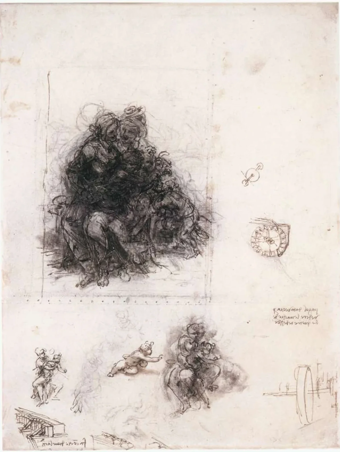 Études pour La Vierge, l'Enfant Jésus et sainte Anne, Léonard de Vinci