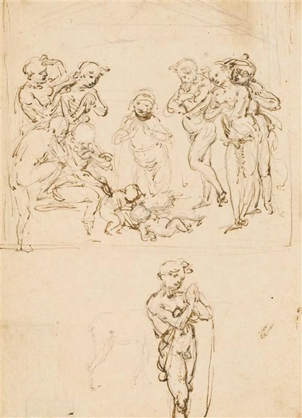Figural Studies for the Adoration of the Magi, Leonardo da Vinci