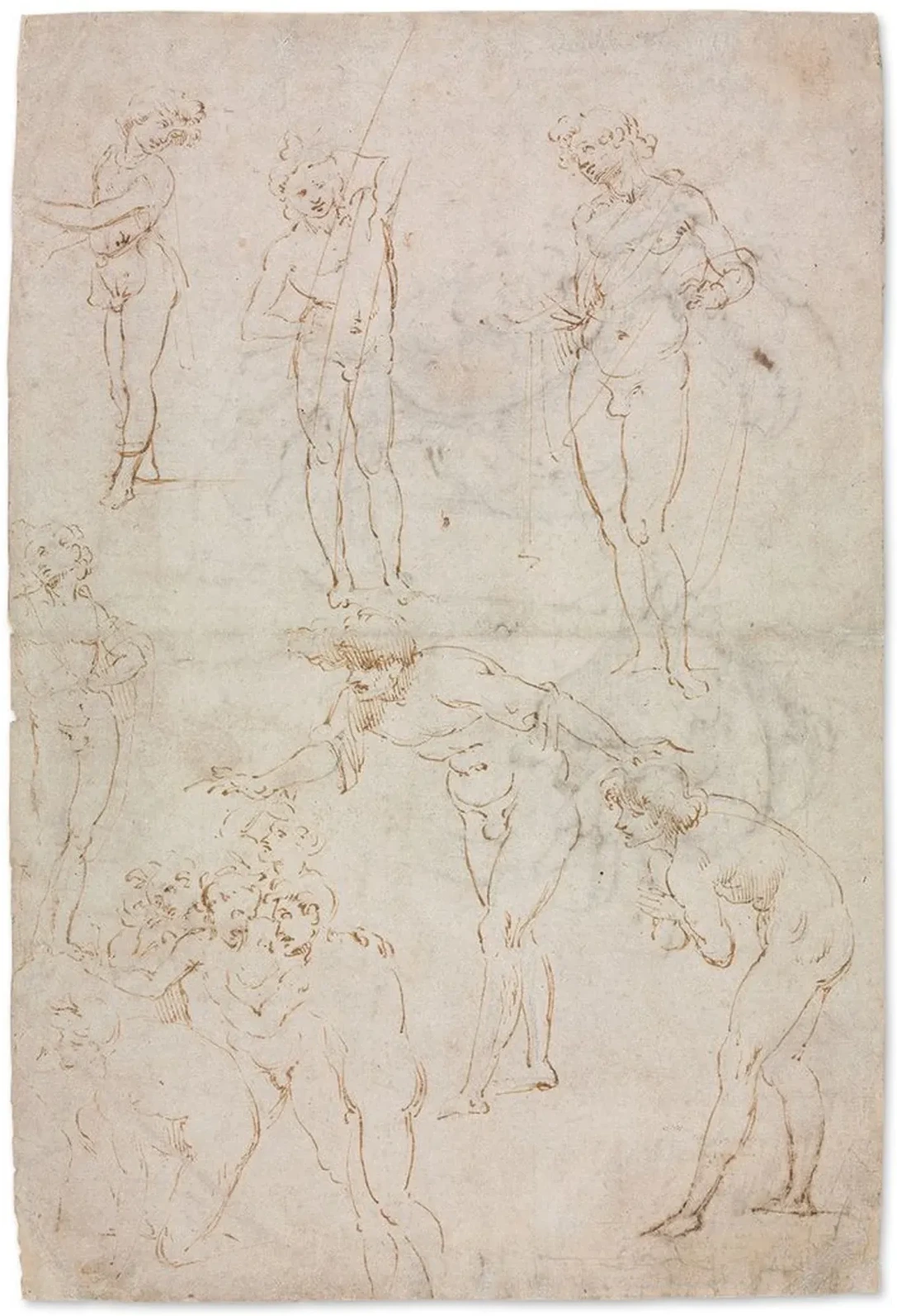 Études de figures pour l'Adoration des mages, Léonard de Vinci
