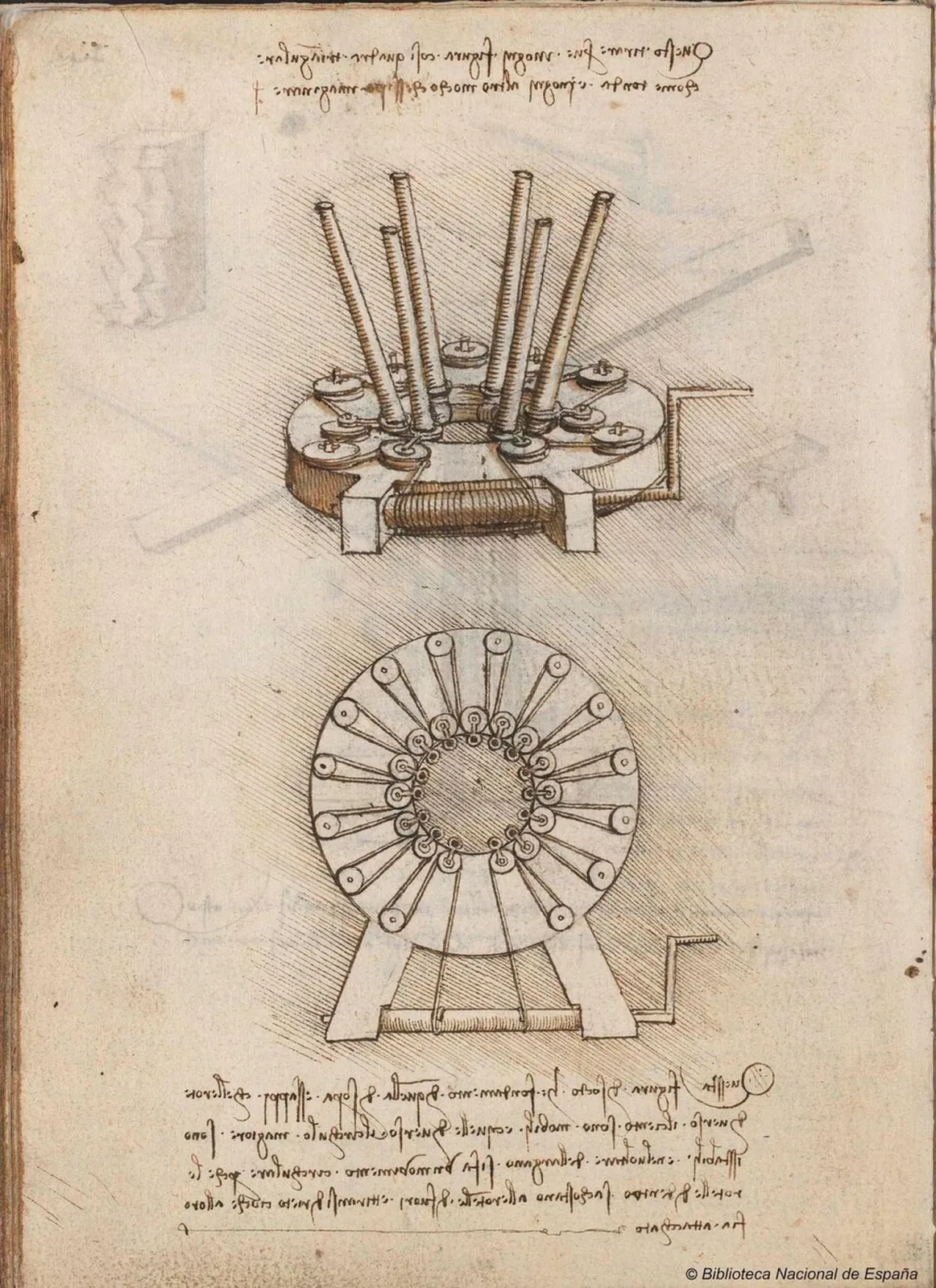 Hoist with Movable Rollers and Rope Winch, Leonardo da Vinci
