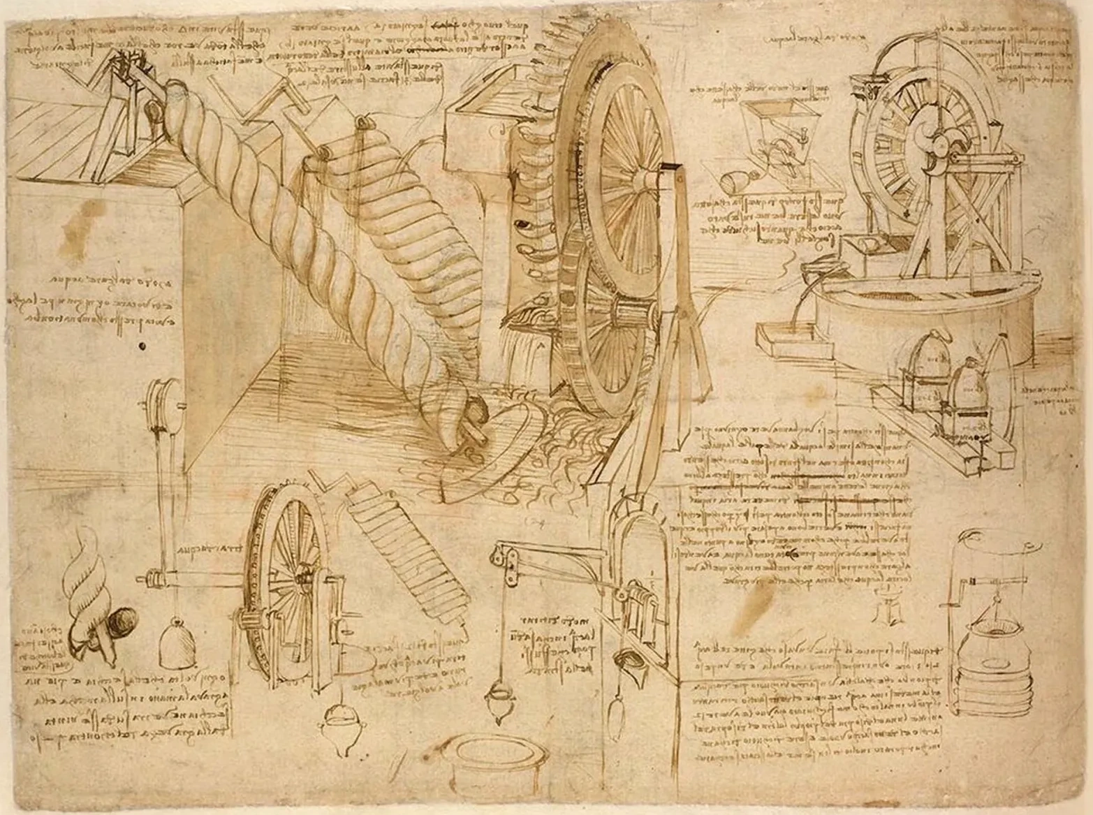 Hydraulic Devices for Transporting Water, Leonardo da Vinci