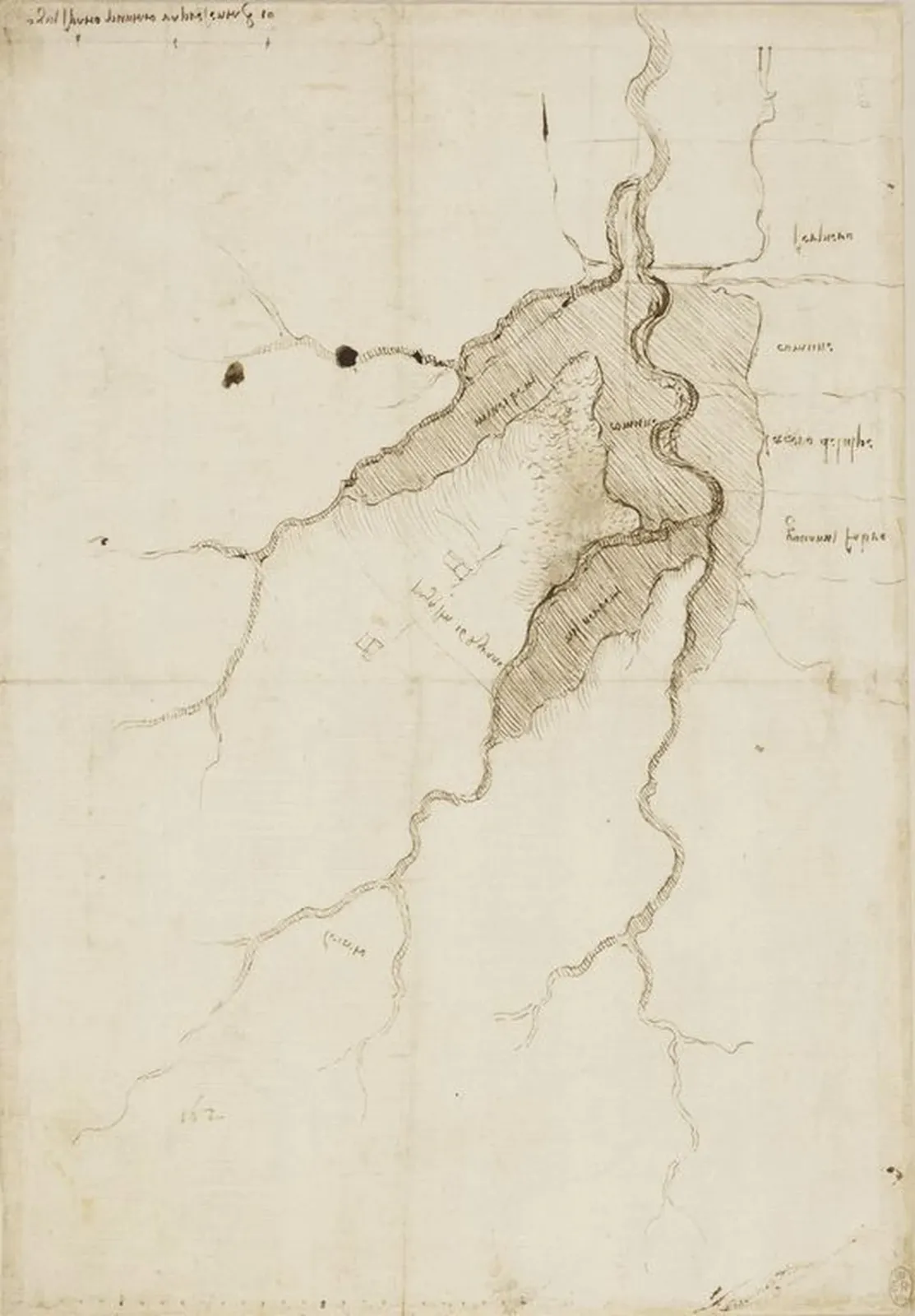 Map of a River Bed, Leonardo da Vinci