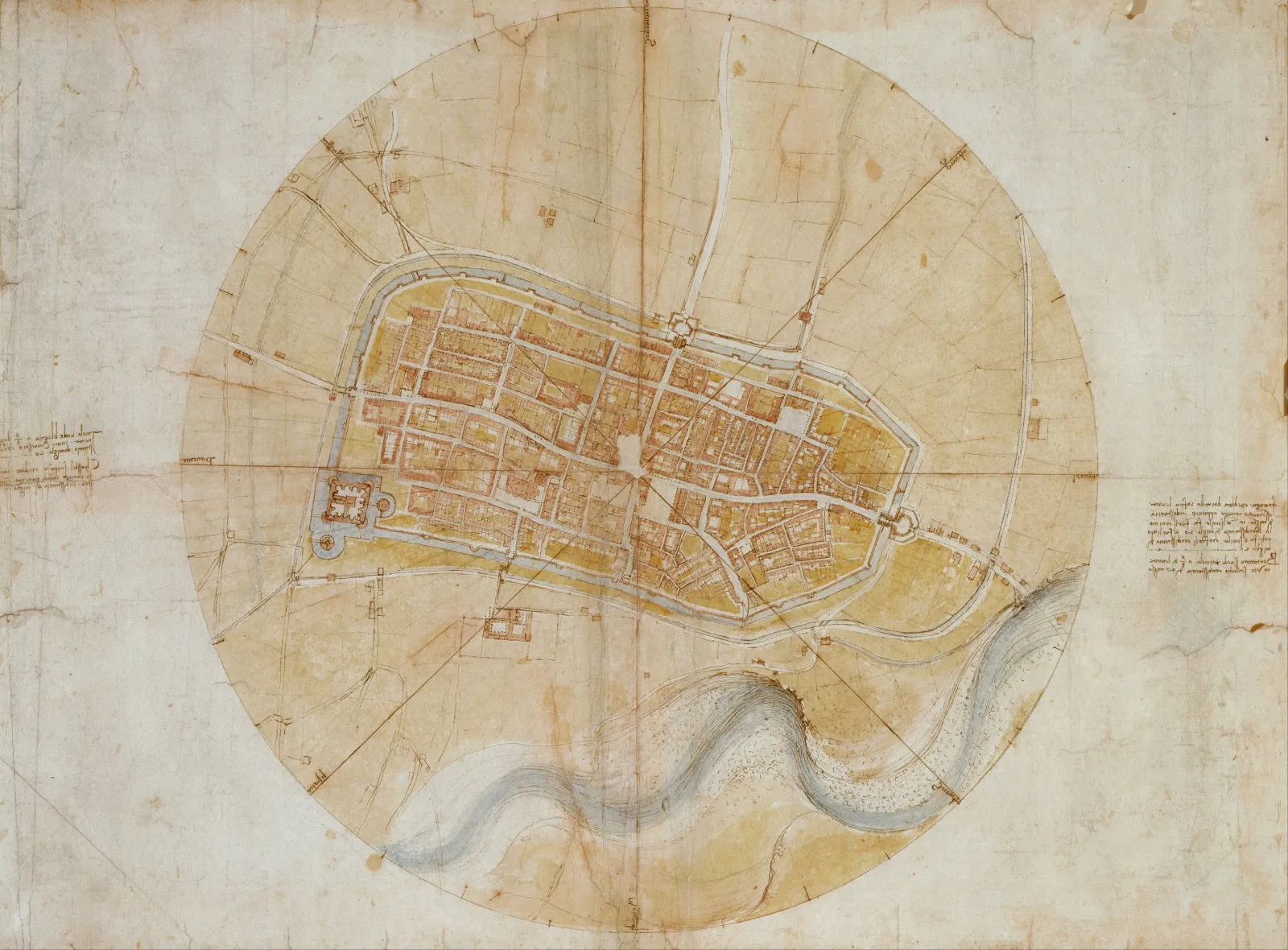 Map of Imola, Leonardo da Vinci