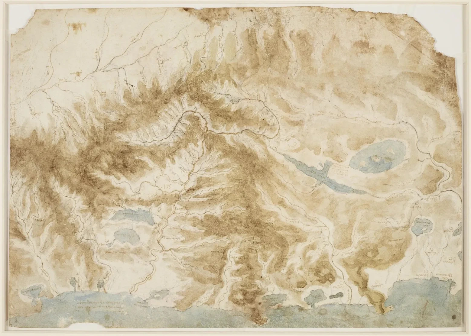 Map of Northern Italy, showing the West Coast from the Mouth of the Magra River to Toscanella and Corneto, Leonardo da Vinci