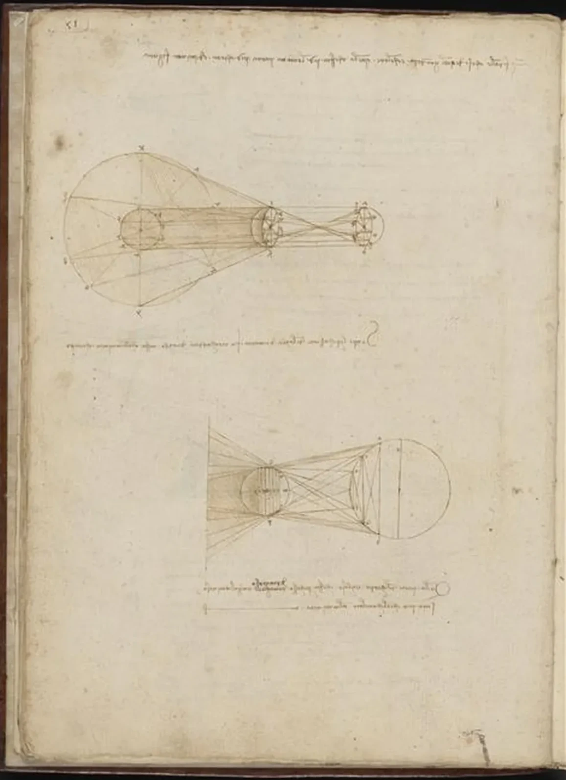 De l'intensité de la lumière et de l'ombre selon l'angle d'incidence des rayons lumineux et obscurs, Léonard de Vinci