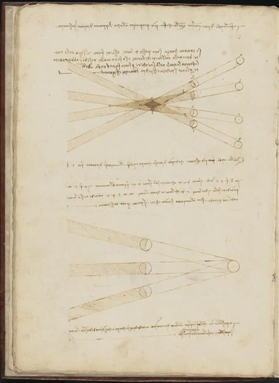 Overlapping of Shadows of Four Opaque Bodies, Leonardo da Vinci