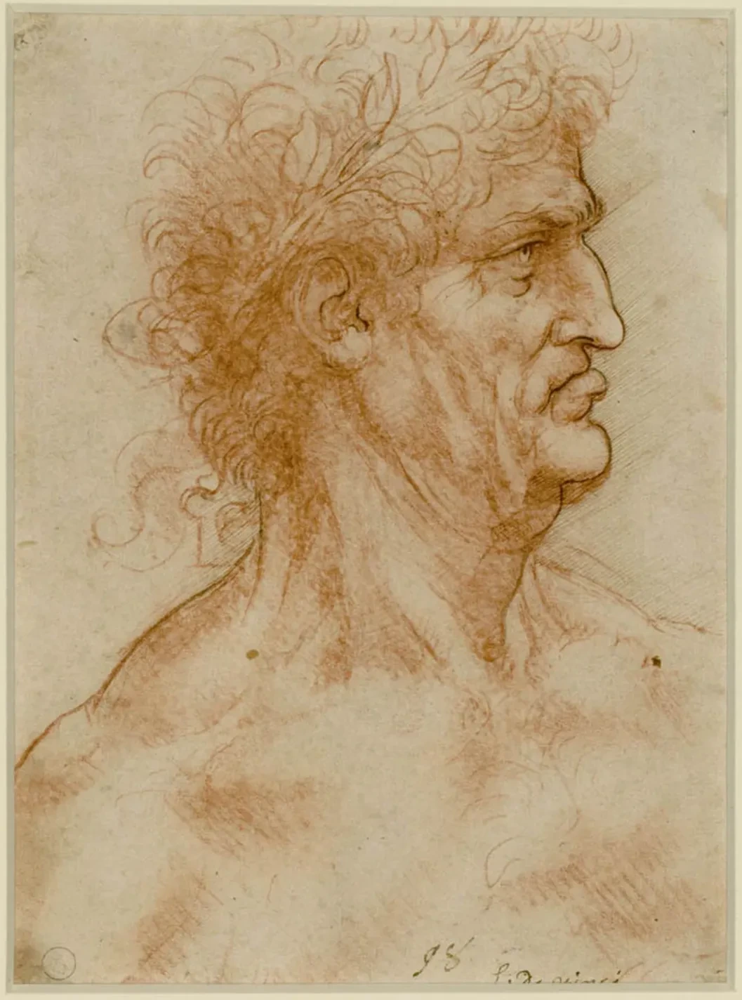 Profile Study of an Old Man with a Laurel Wreath, Leonardo da Vinci