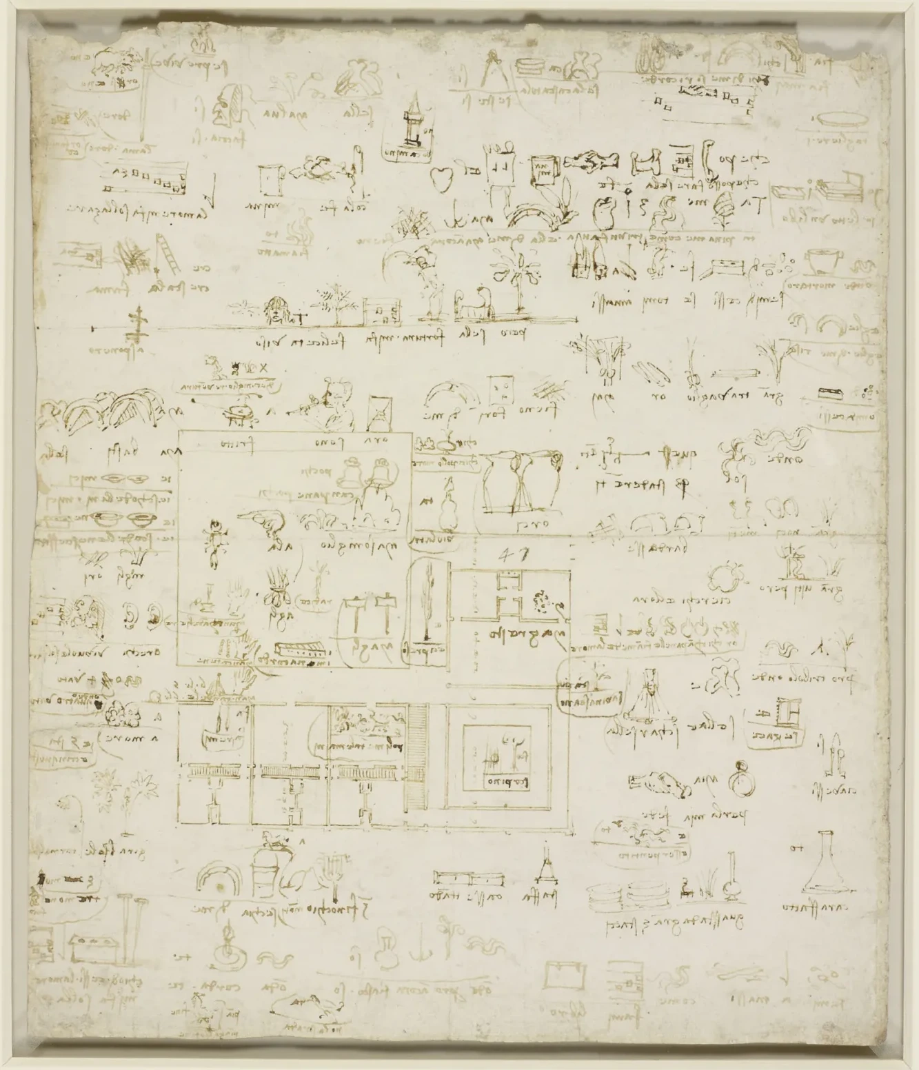 Puzzle Writing using Pictograms (verso), Leonardo da Vinci