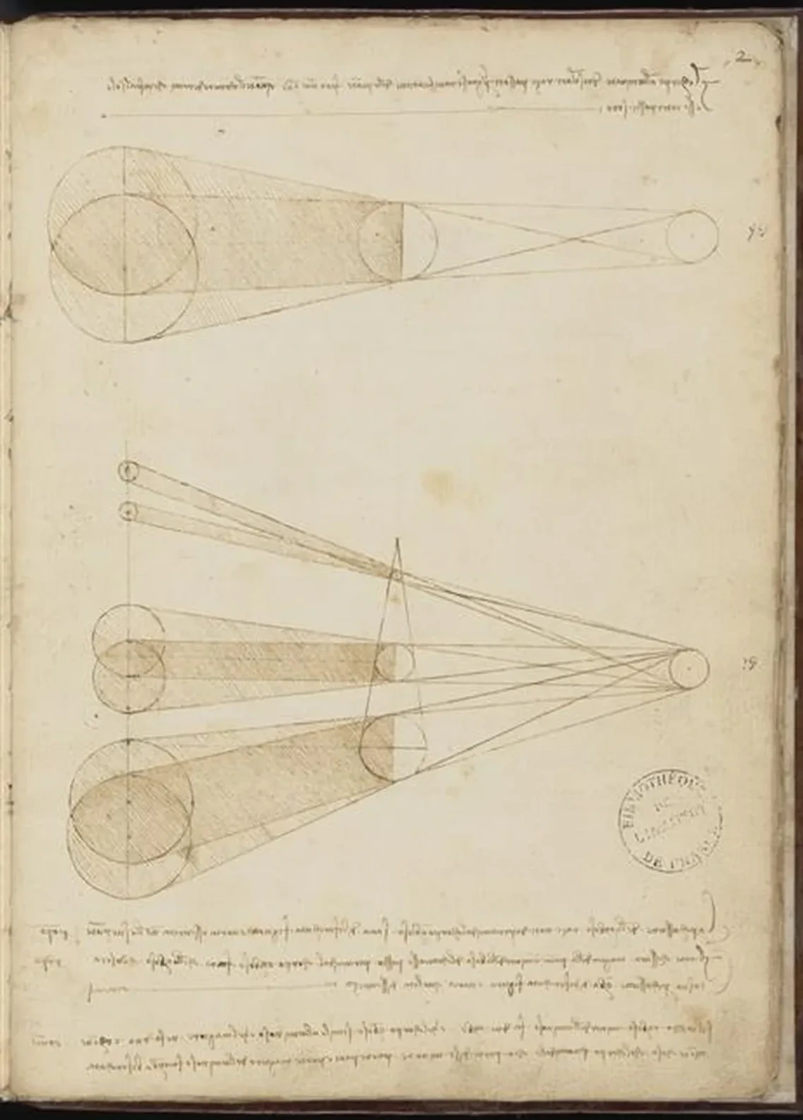 Shadows Cast by Opaque Bodies of Different Sizes, Leonardo da Vinci