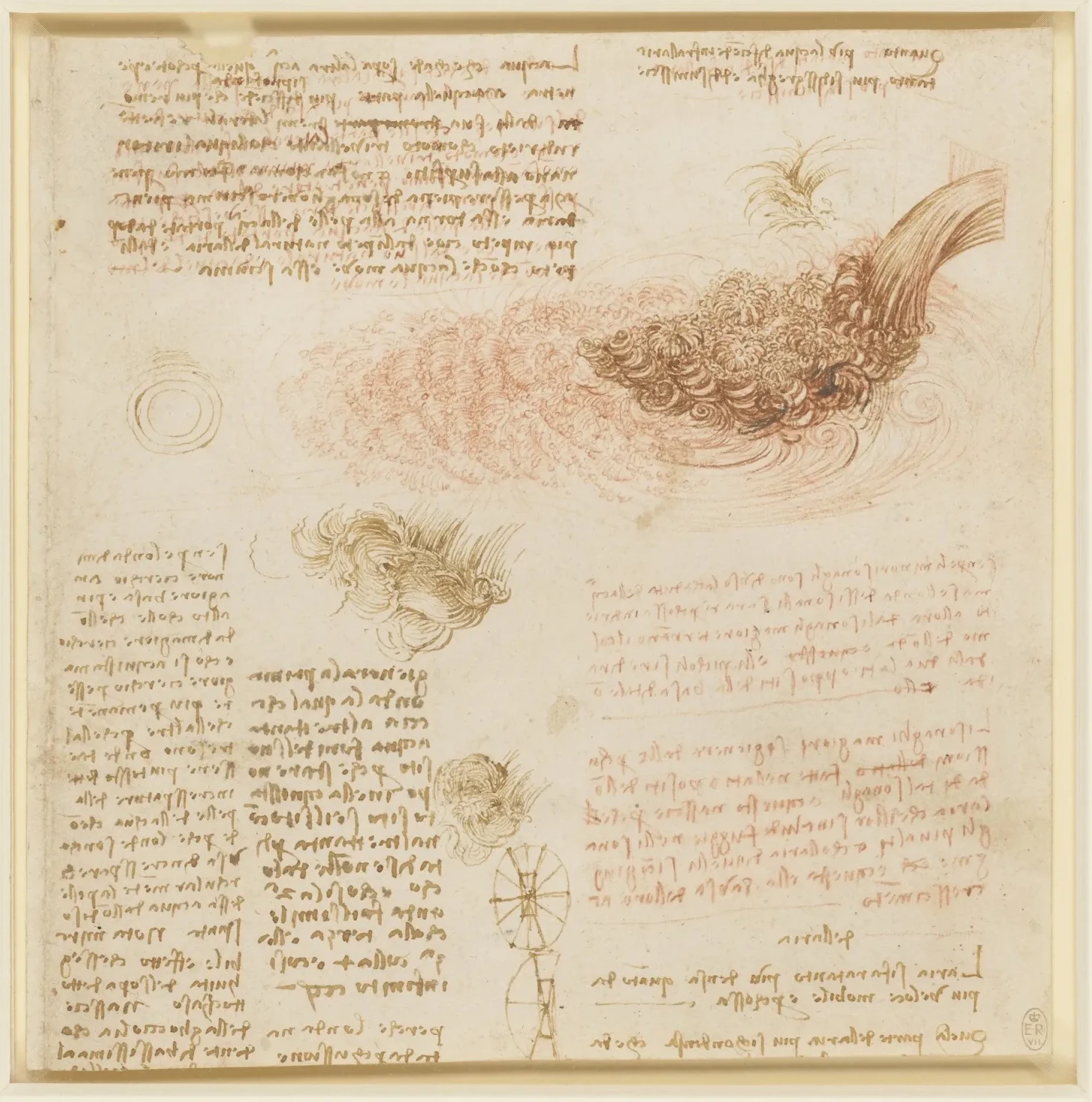 Feuille d'études sur l'eau, Léonard de Vinci