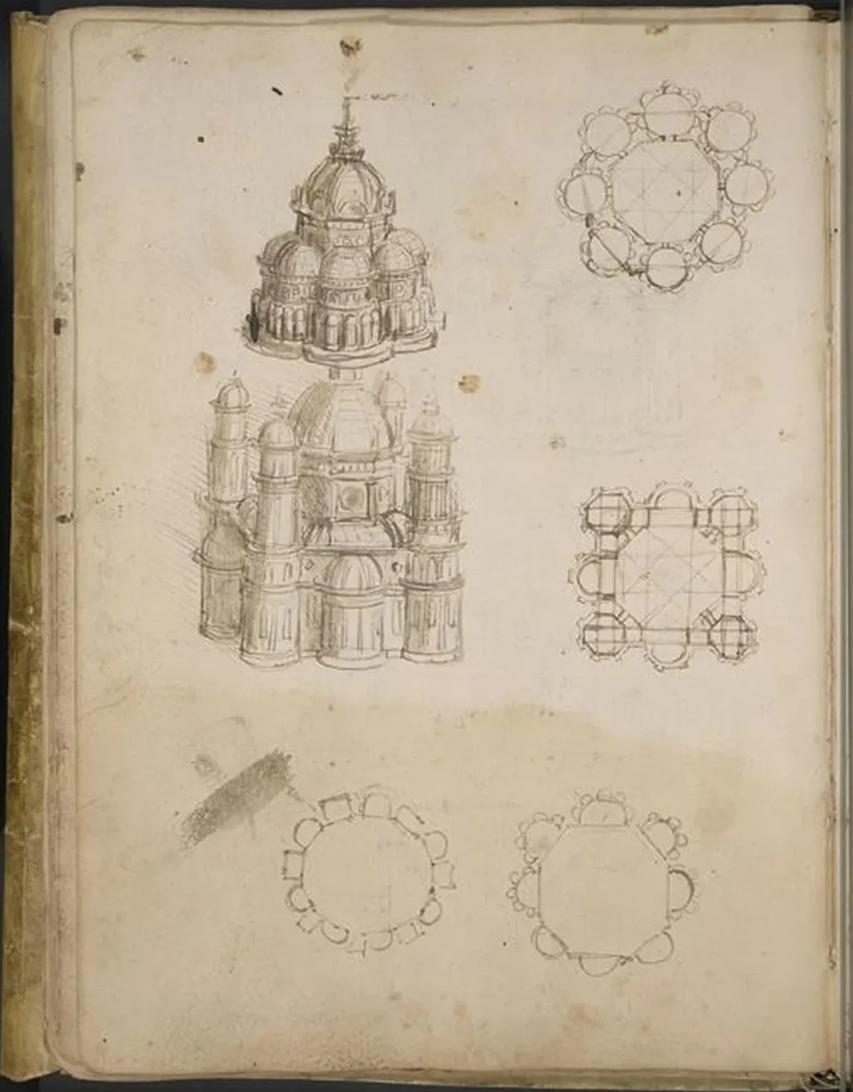Études pour un édifice à plan centré, Léonard de Vinci