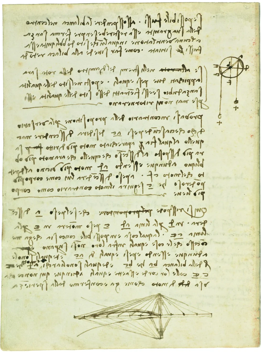 Études sur la gravité et l'équilibre, Léonard de Vinci