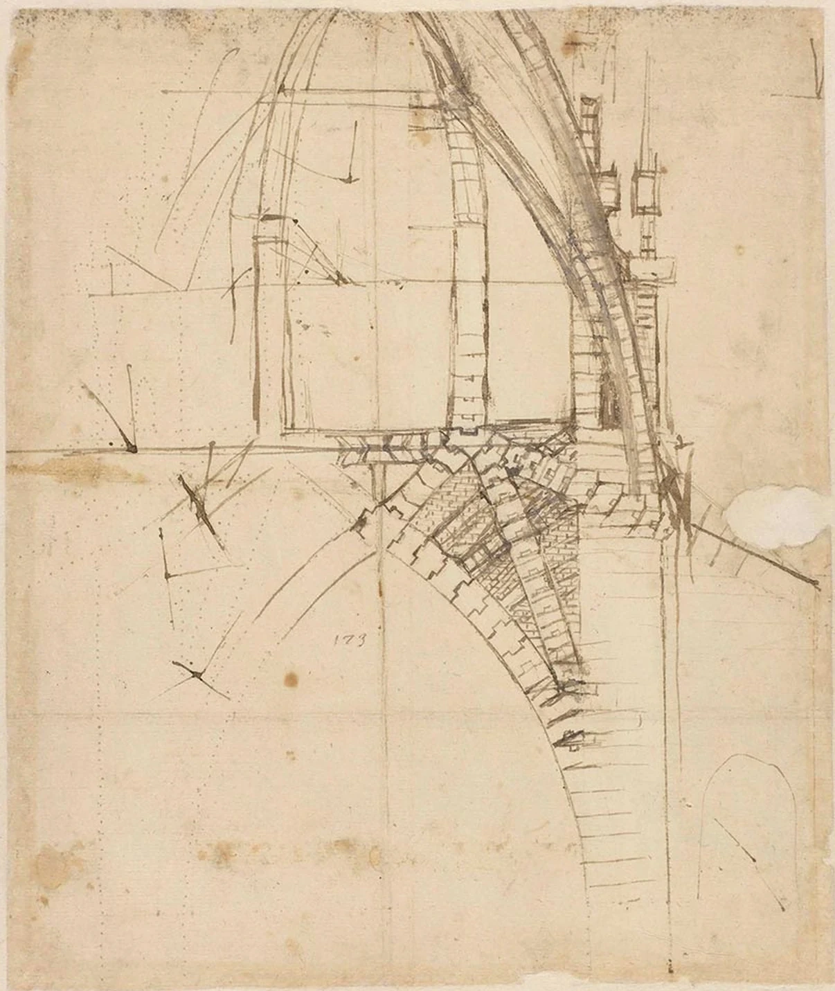 Étude pour la coupole de la cathédrale de Milan, Léonard de Vinci